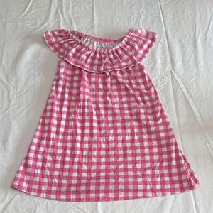 wonder nation Pink and White Gingham Ruffle Dress
